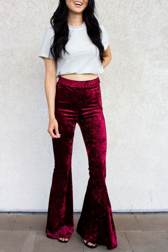 Modern Must Have | Black Velvet Bell Bottoms – Four Hanger Boutique