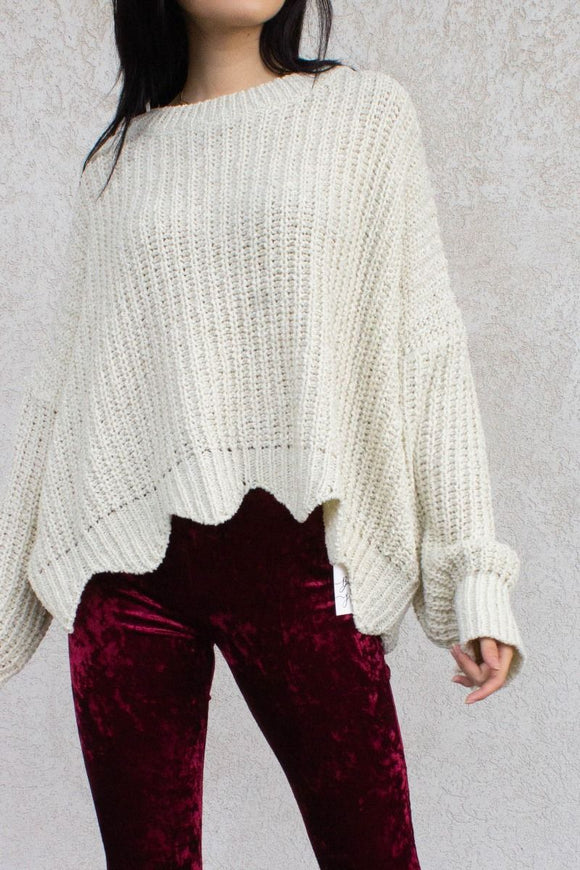 Shimmer Scalloped Sweater